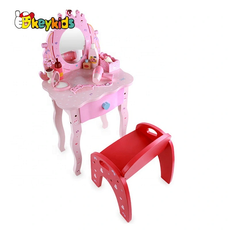 2019 New arrival make up games wooden toy dressing table for girls W08H099