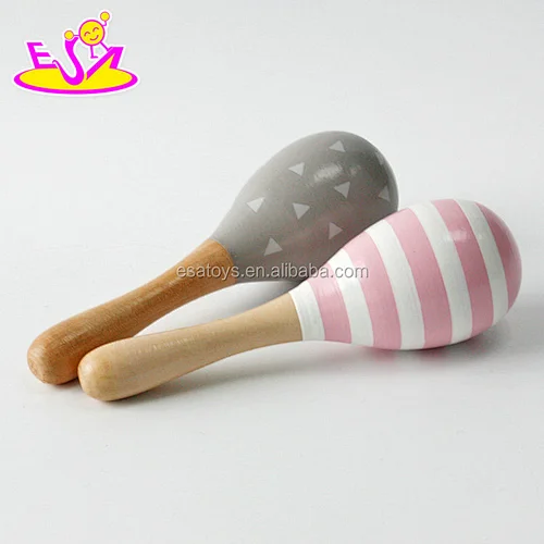 Wholesale educational maracas wooden shaker musical instrument for kids W07I127