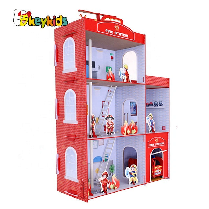 2020 Top sale preschool wooden firefighter toy for children W04B084