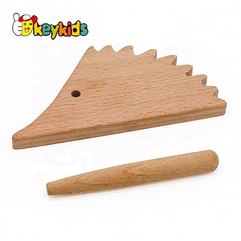 High quality natural unfinished wooden teething ring for babies W07I158