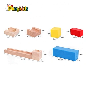 2020 New arrival 54 PCS educational wooden toy marble run for kids W04E085