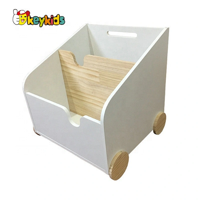 2020 New design children white wooden toy box with shelves W08C291
