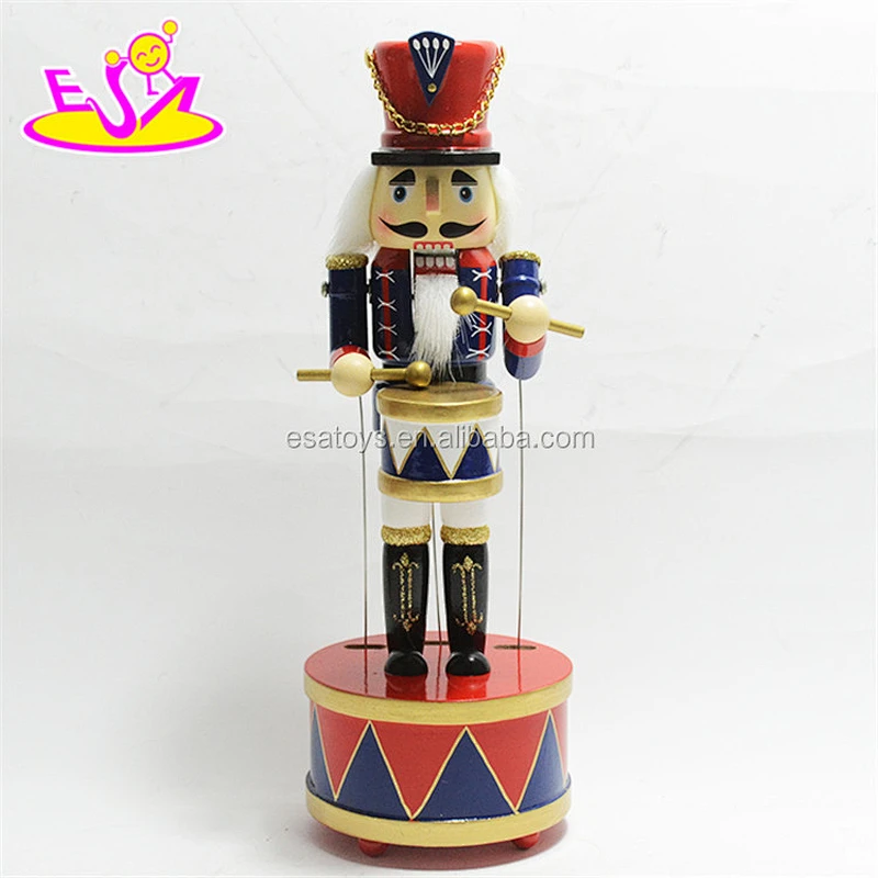Christmas decoration wooden nutcracker music box for sale W02A214
