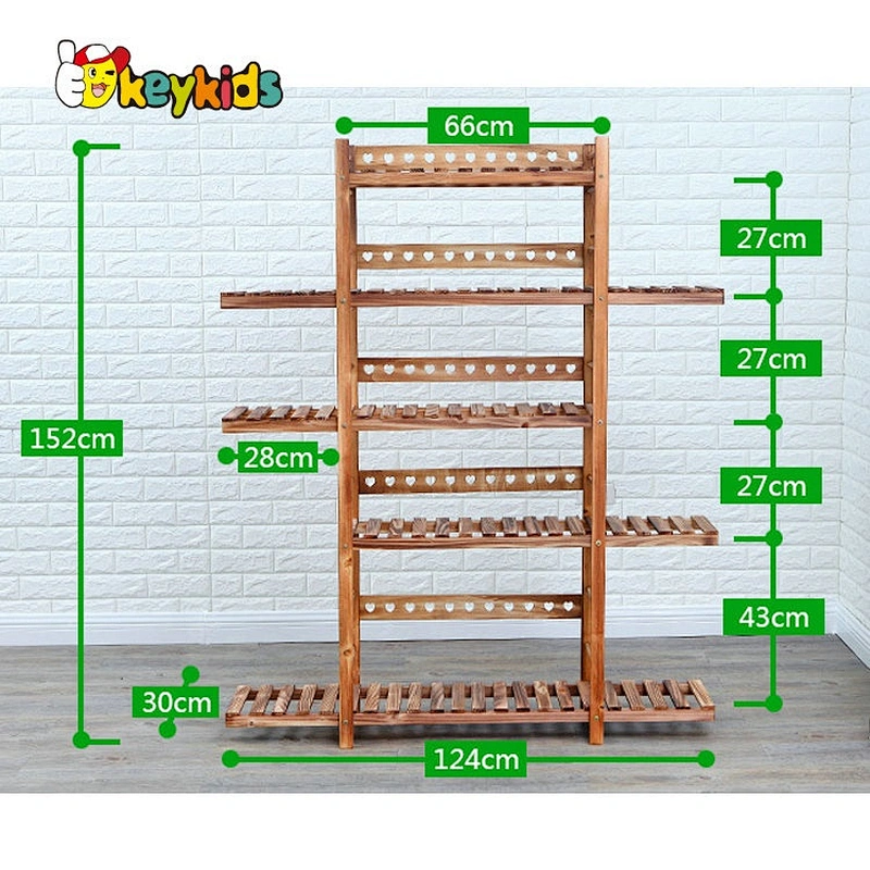 wholesale garden wooden flower pot rack with customize W08H111