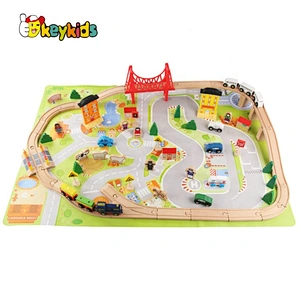 2020 New Arrival Preschool Wooden Train Track Set For Kids W04C195