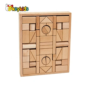 2019 Top sale 55 pieces preschool educational wooden baby blocks or wholesale W13A176