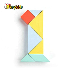 Customize colored wooden tangram puzzle for kids W11D011