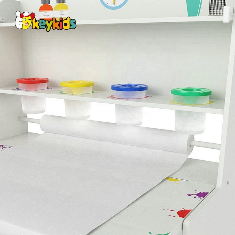 Customize multi function kids wooden drawing table with chair W08H305