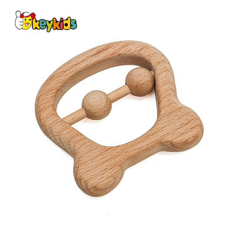 wholesale natural baby wooden rattle for 6 month old W08K285