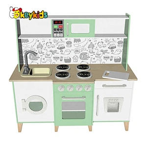 New design interactive water function wooden toy kitchen set for kids W10C635B