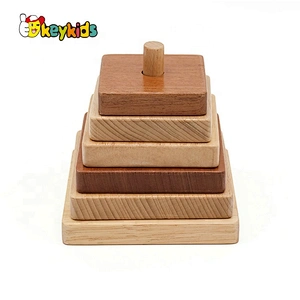 2019 Top sale educational stacking game wooden baby blocks for wholesale W13D217
