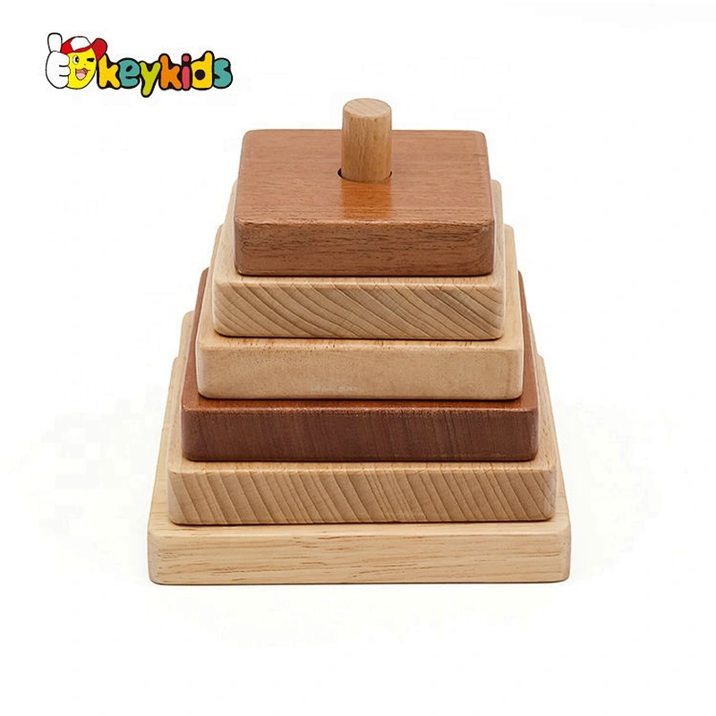2019 Top sale educational stacking game wooden baby blocks for wholesale W13D217