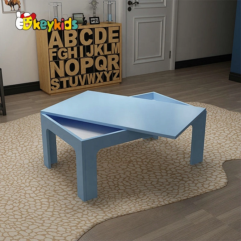 high quality preschool kids wooden 2 in 1 activity table for building blocks W08G289A