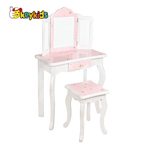 hot sale modern wooden white dressing table with chair W08H072