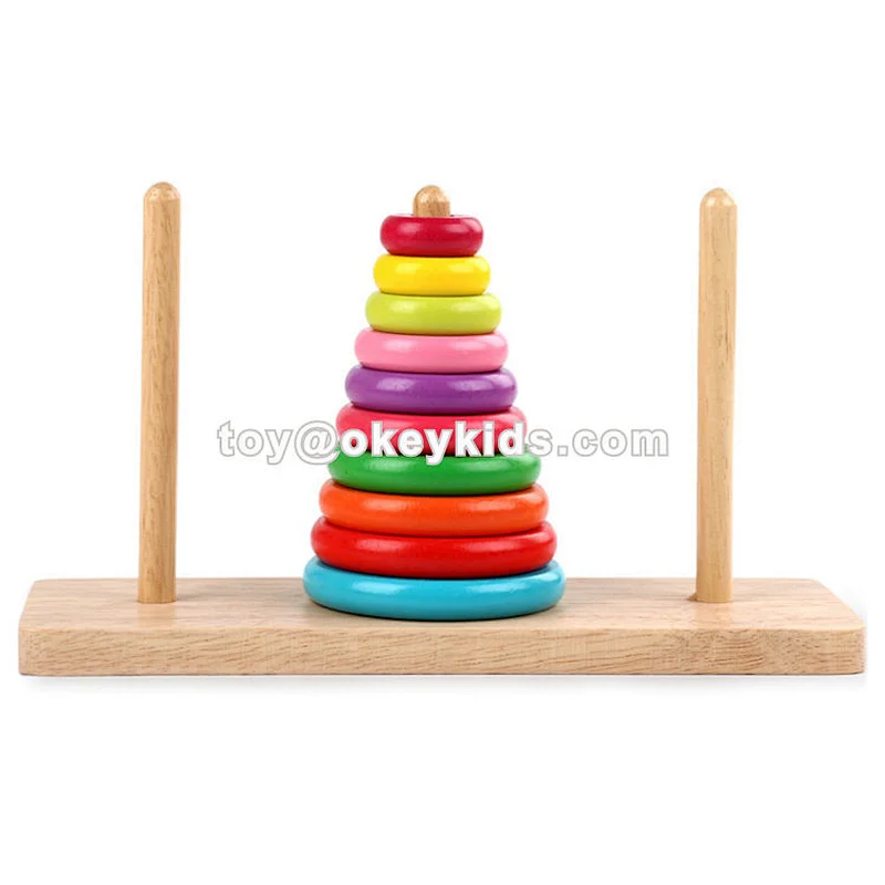 New Released Cartoon Animal Stackable Wooden Toys For Wholesale W13D067