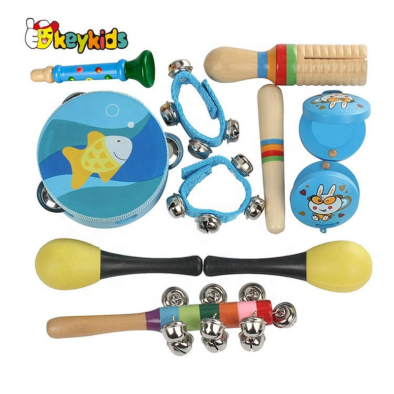 Wholesale 22 Pcs Wooden Activity Baby Drum Set W07A167