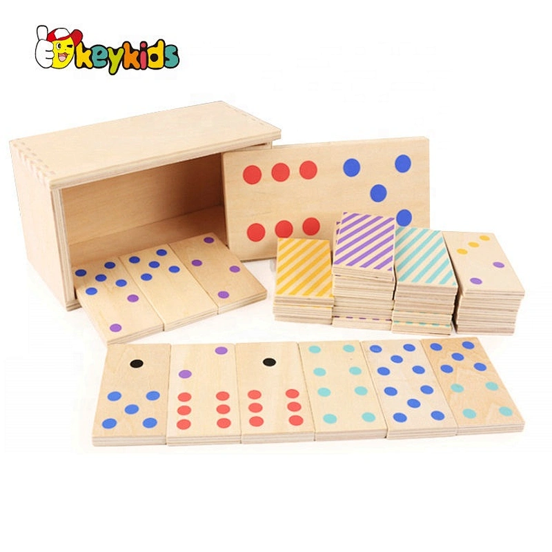 2019 Top sale educational wooden domino set with customize W15A079