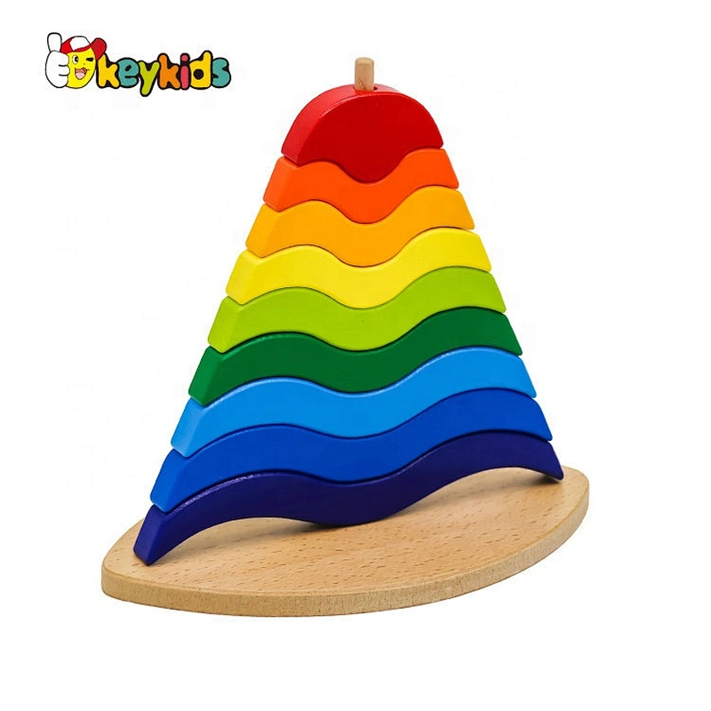 Christmas Tree Wooden Stacking Rainbow Blocks W13D218