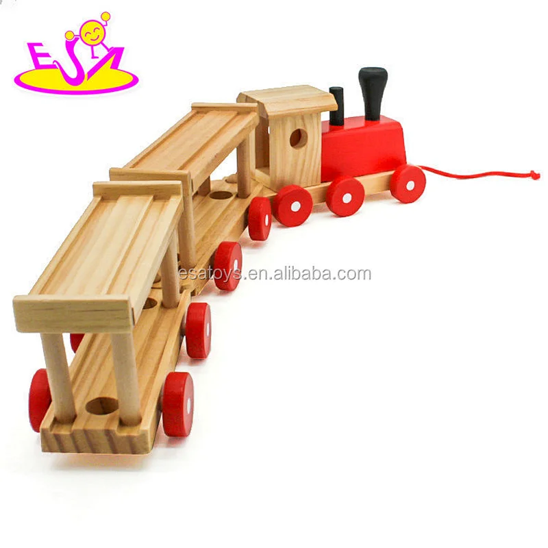 New hottest educational wooden pull along train toy for baby W05C094