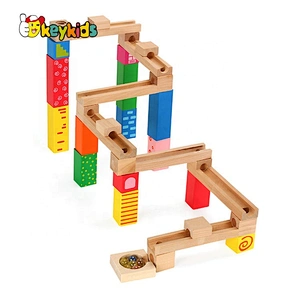 2019 New arrival 39 PCS educational wooden marble run set toy for kids W04E082