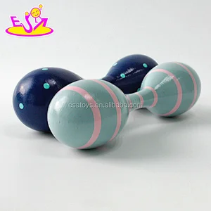 Wholesale custom double heads wooden shaking maracas for kids W07I129