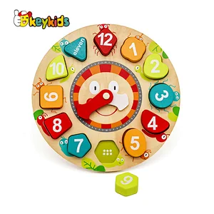 Colorful Wooden Learning Puzzles 3D Puzzle Clock For Kids W14K054
