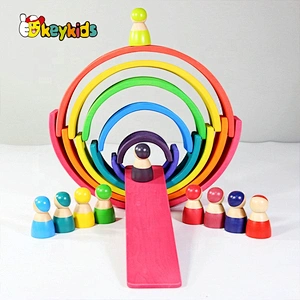 2021 New released educational play set wooden rainbow sensory blocks for kids W13A247