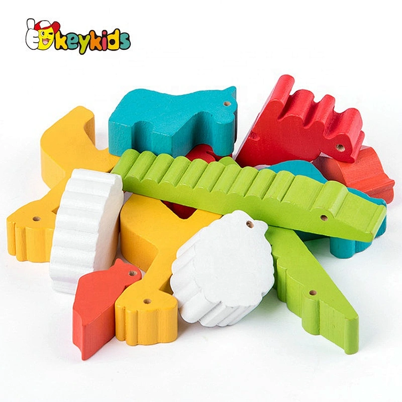 Most popular balance game wooden stacking animals for kids W11F086