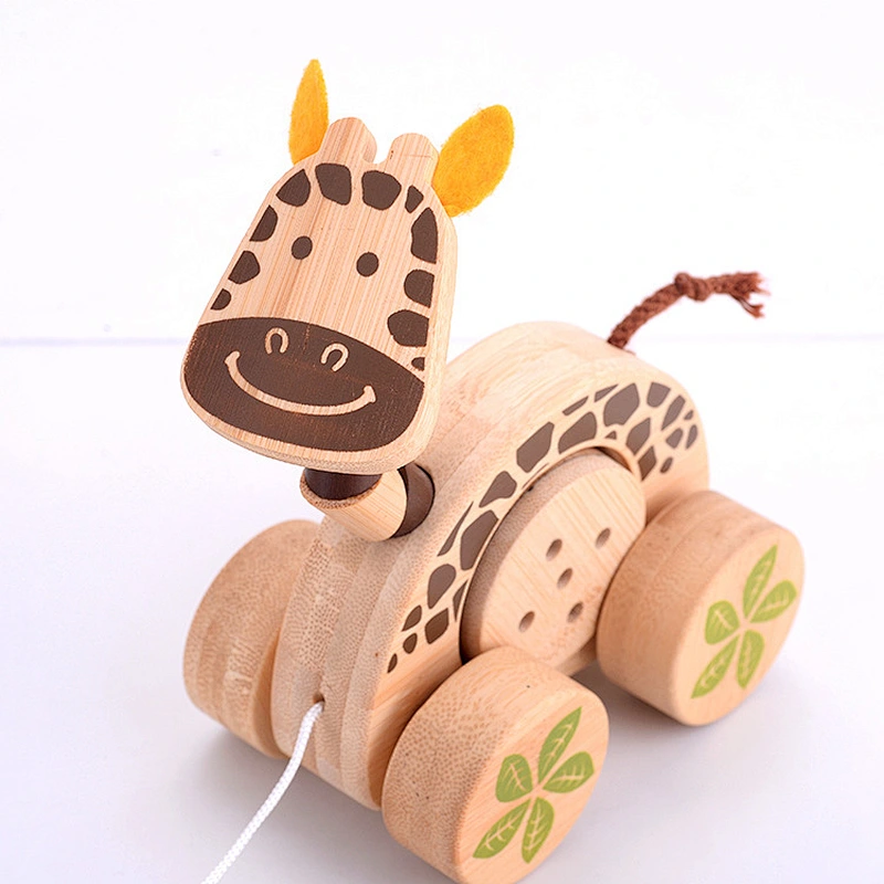 Customize preschool wooden animal car toy for kids W05B180