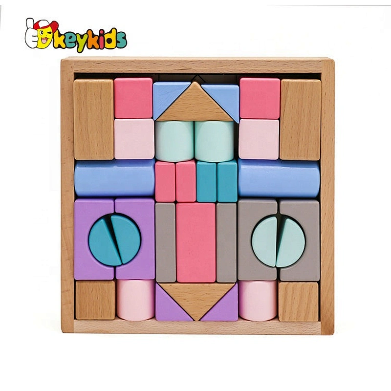 35 Pieces Kids Educational Wooden City Building Blocks For Wholesale W13A173