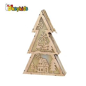 wholesale LED wooden christmas tree lights for decorations W09D078