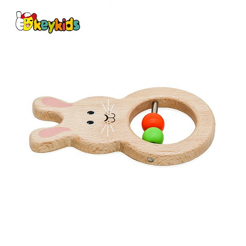 Natural Safety Handmade wooden baby teether for sale W08K303