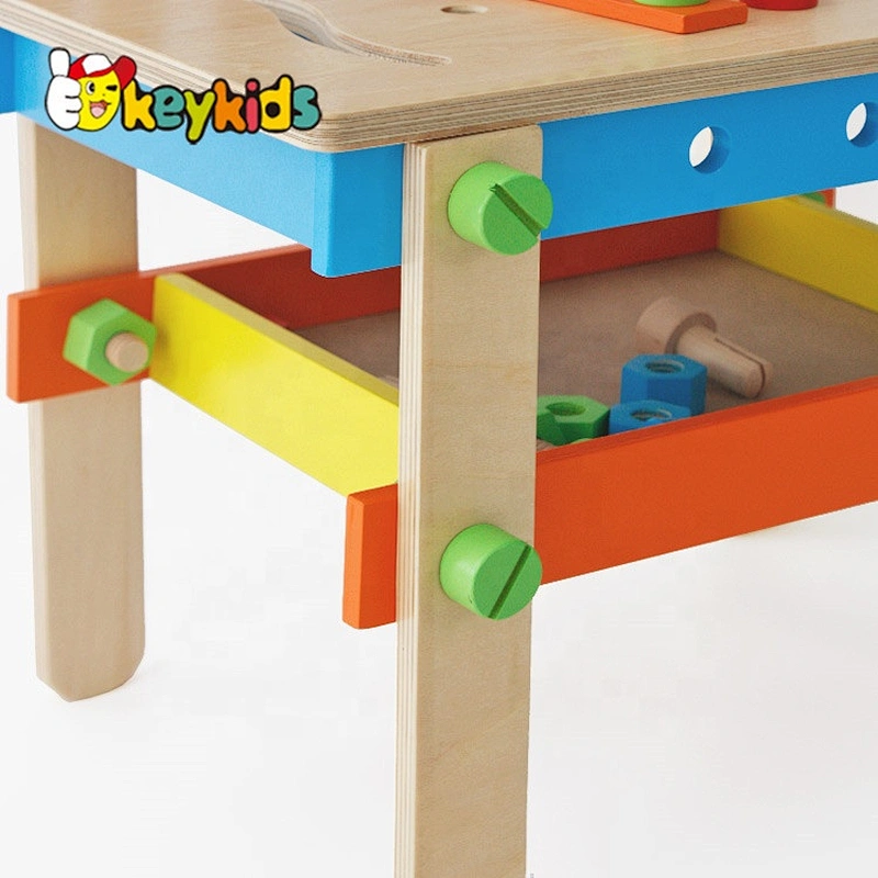 New children pretend play tool kit toys wooden kids tool bench W03D083