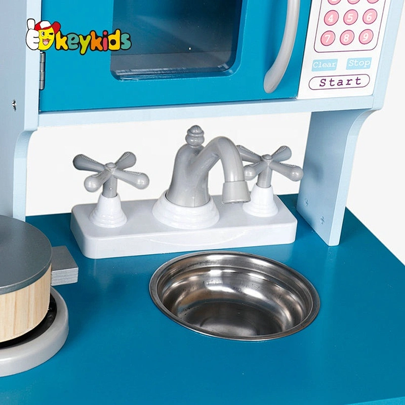 Hot selling children pretend role play wood kids kitchen play set for wholesale W10C404C