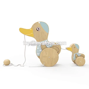 New hottest funny kids pull wooden chicken toys with customize W05B165