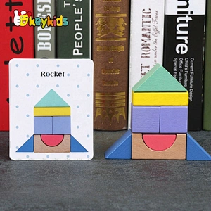 Customize colorful wooden building blocks for toddlers W13A239