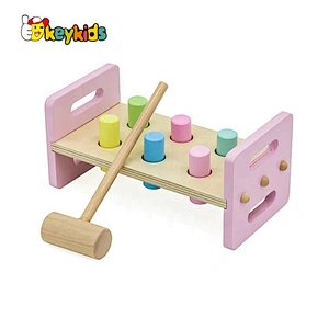 Customize educational wooden pounding bench for kids W11G067
