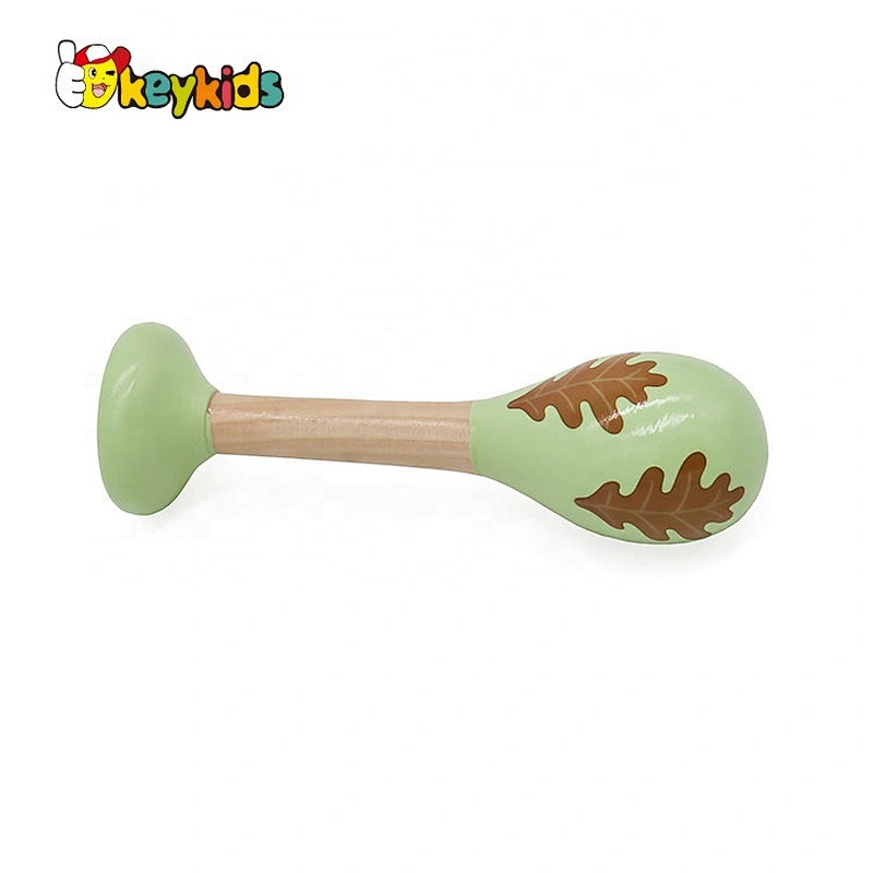 Customize educational wooden maracas music instrument for kids W07I178