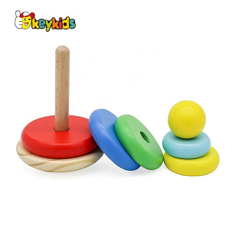 2020 Customize colored wooden stacking tower toy for baby W13D254