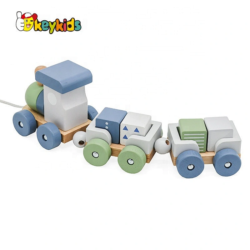 2021 New released educational wooden stacking train for kids W04A528