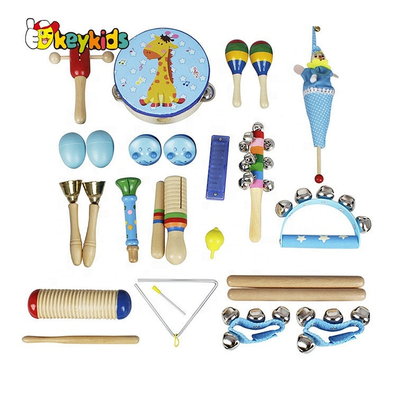 Wholesale 22 Pcs Wooden Activity Baby Drum Set W07A167