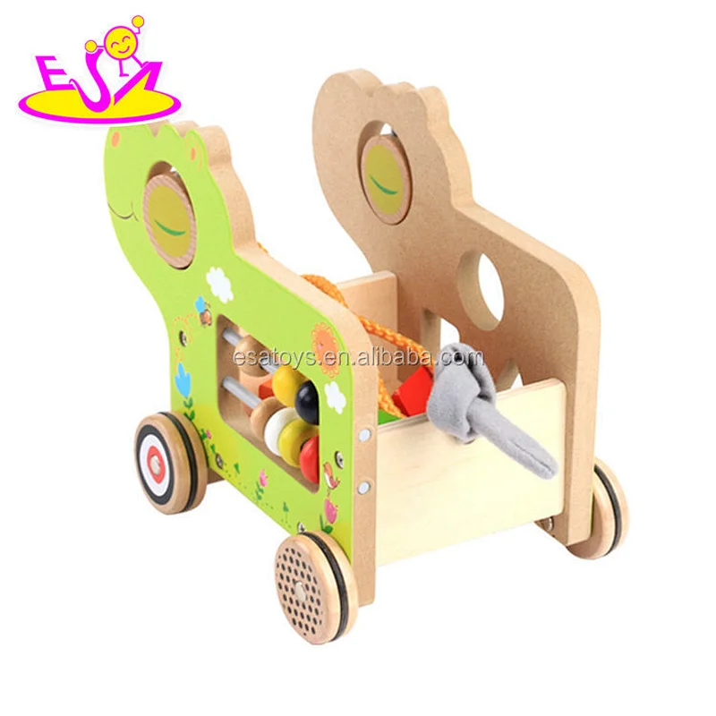 New hottest funny wooden pull along toys cars for kids W05B166