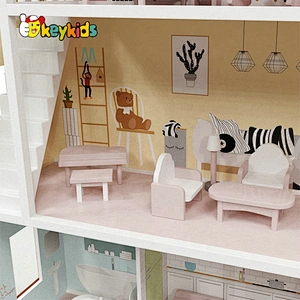 New hottest girls miature wooden dollhouse with stairs inside W06A417
