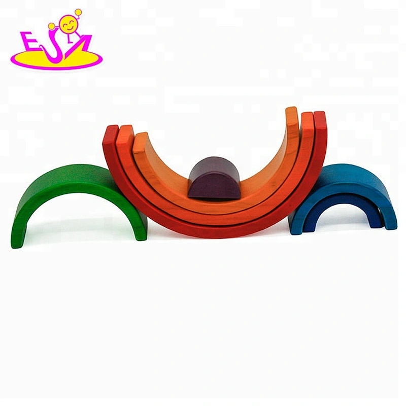 New arrival 7 pieces educational wooden rainbow toy for children W13D206