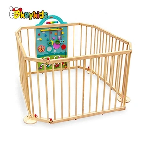 Customize safety wooden baby play yard with activity board W08E024