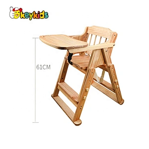Custom adjustable wooden baby feeding chair with high quality W08F050