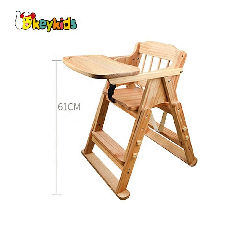 Custom adjustable wooden baby feeding chair with high quality W08F050