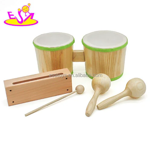 New hottest music toys wooden baby drum kit for education W07A075