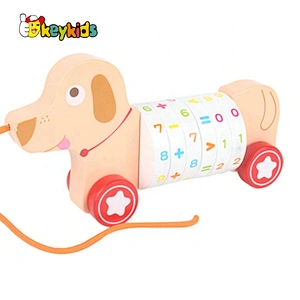 2020 Hot Selling Educational Wooden Crocodile Pull Toy For Kids W05B191
