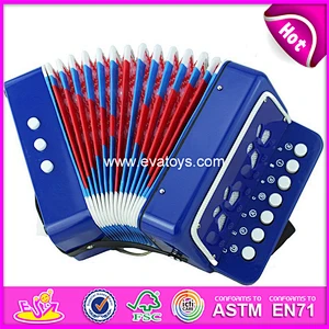 Hot selling kids toy wooden musical button accordion W07K006C